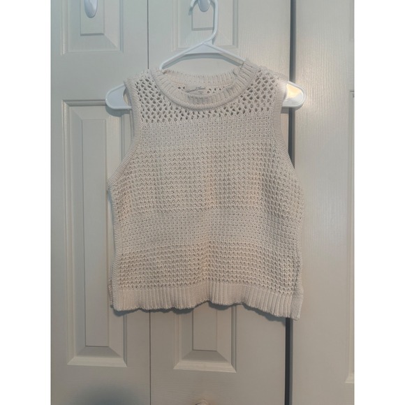 Universal Thread Tops - Universal Thread‎ Knit Tank Top Sleeveless Crochet Casual Layering Cream M